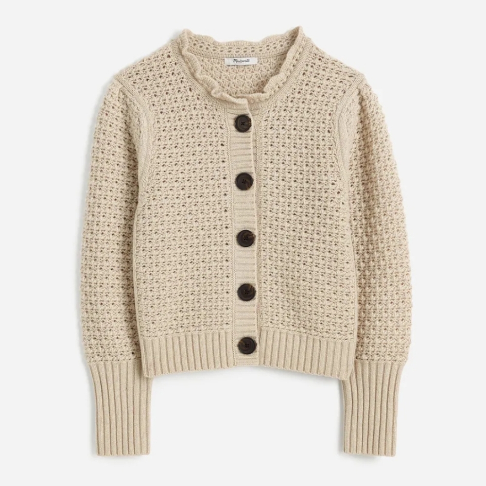 Madewell Scalloped Merino Wool-Blend Cardigan